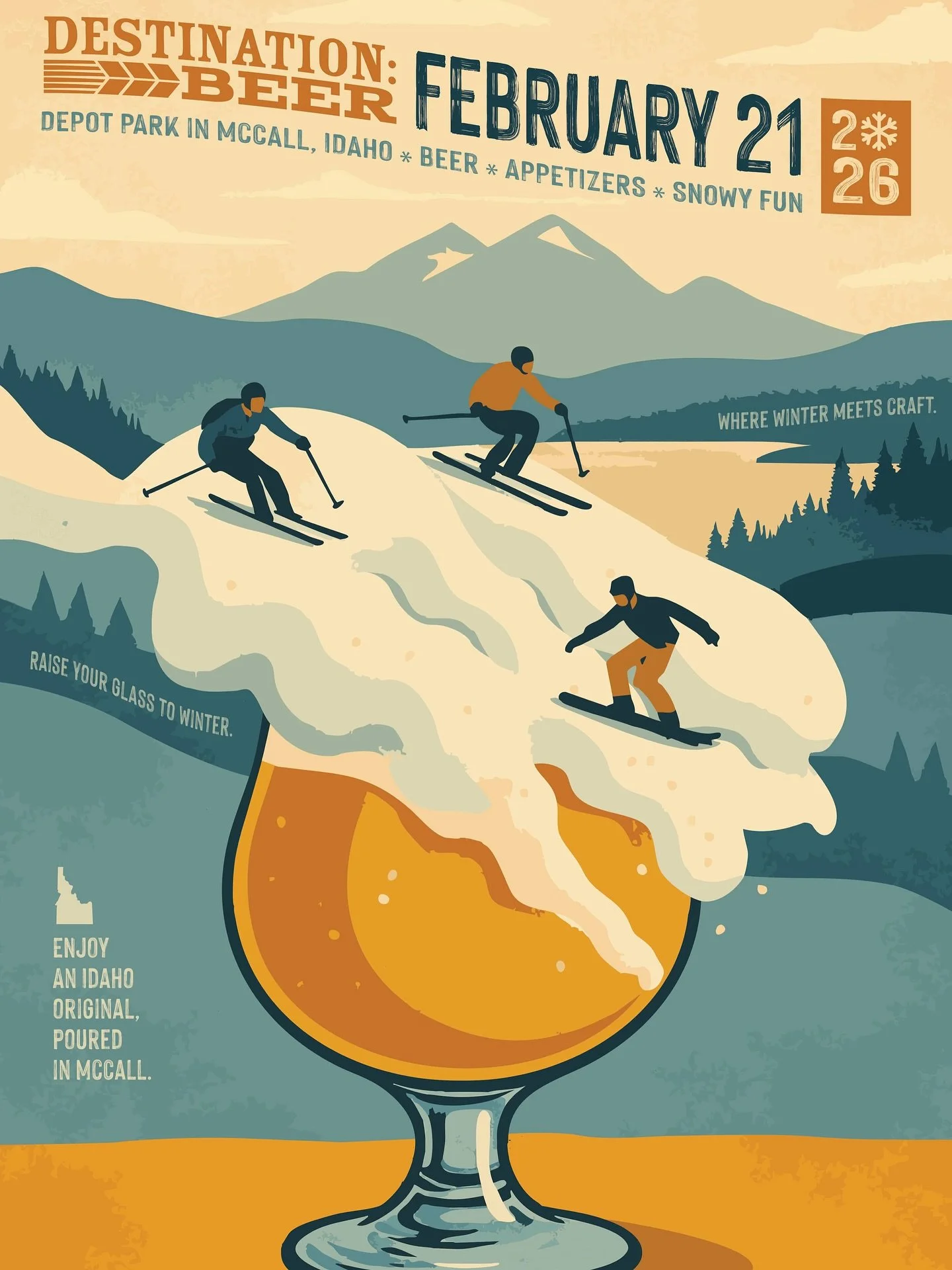 Are you going to Destination:Beer?!? Grab your tickets today and join us in McCall February 21 and raise your glass to winter!

Details &amp; Tickets: www.destination beer.beer (or click link in bio). #destinationbeer #visitmccall