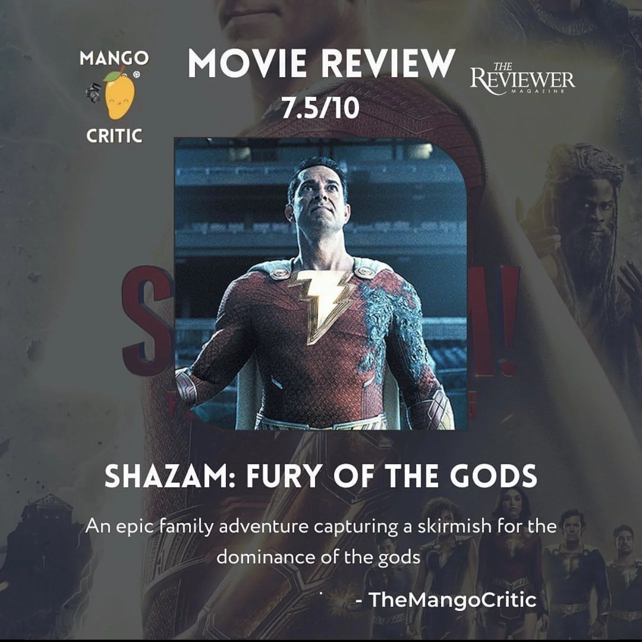 MOVIE REVIEW - 'SHAZAM: FURY OF THE GODS', an epic family adventure capturing a campy and fantastical skirmish for the power of the gods, releasing this Friday, March 17th.
