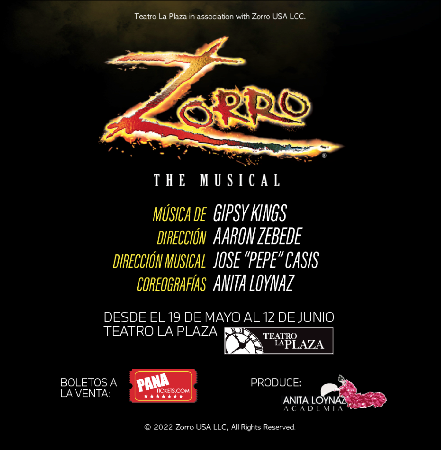Al compás del flamenco, llega a las tablas la legendaria historia del ZORRO, THE MUSICAL