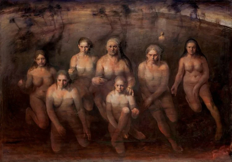 Odd Nerdrum, Maenads, oil on canvas, 2014.