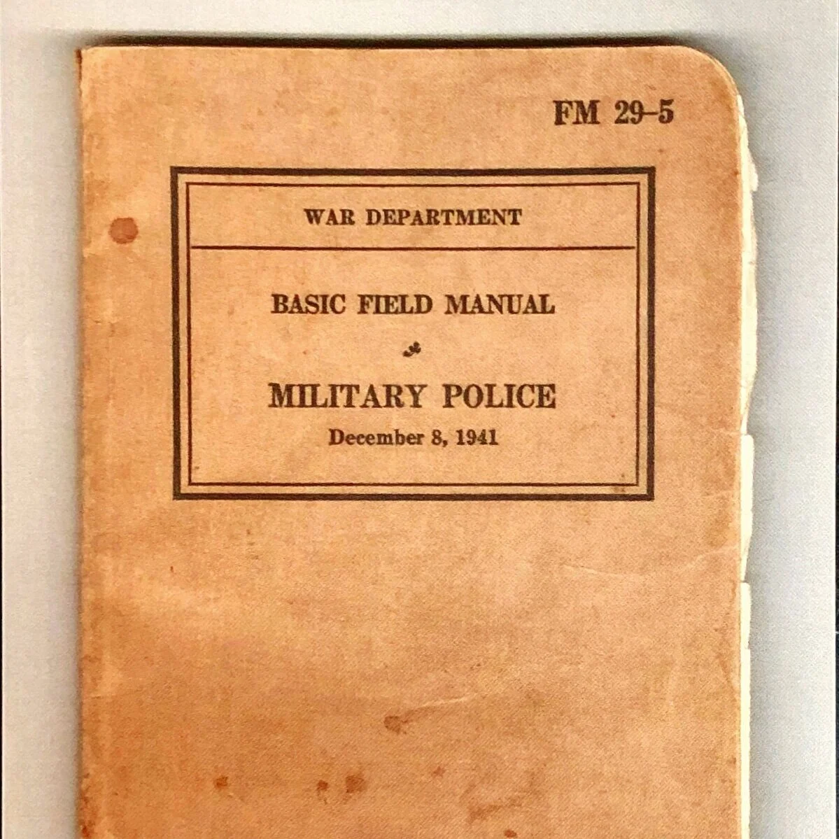 Postcard: 1941 MP Field Manual