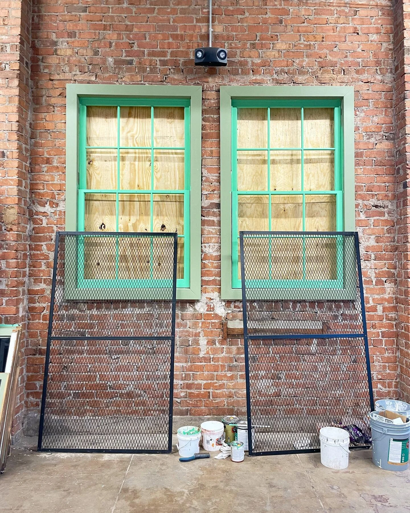 Today&rsquo;s project: Giving the windows in the event space a slight makeover 🪟