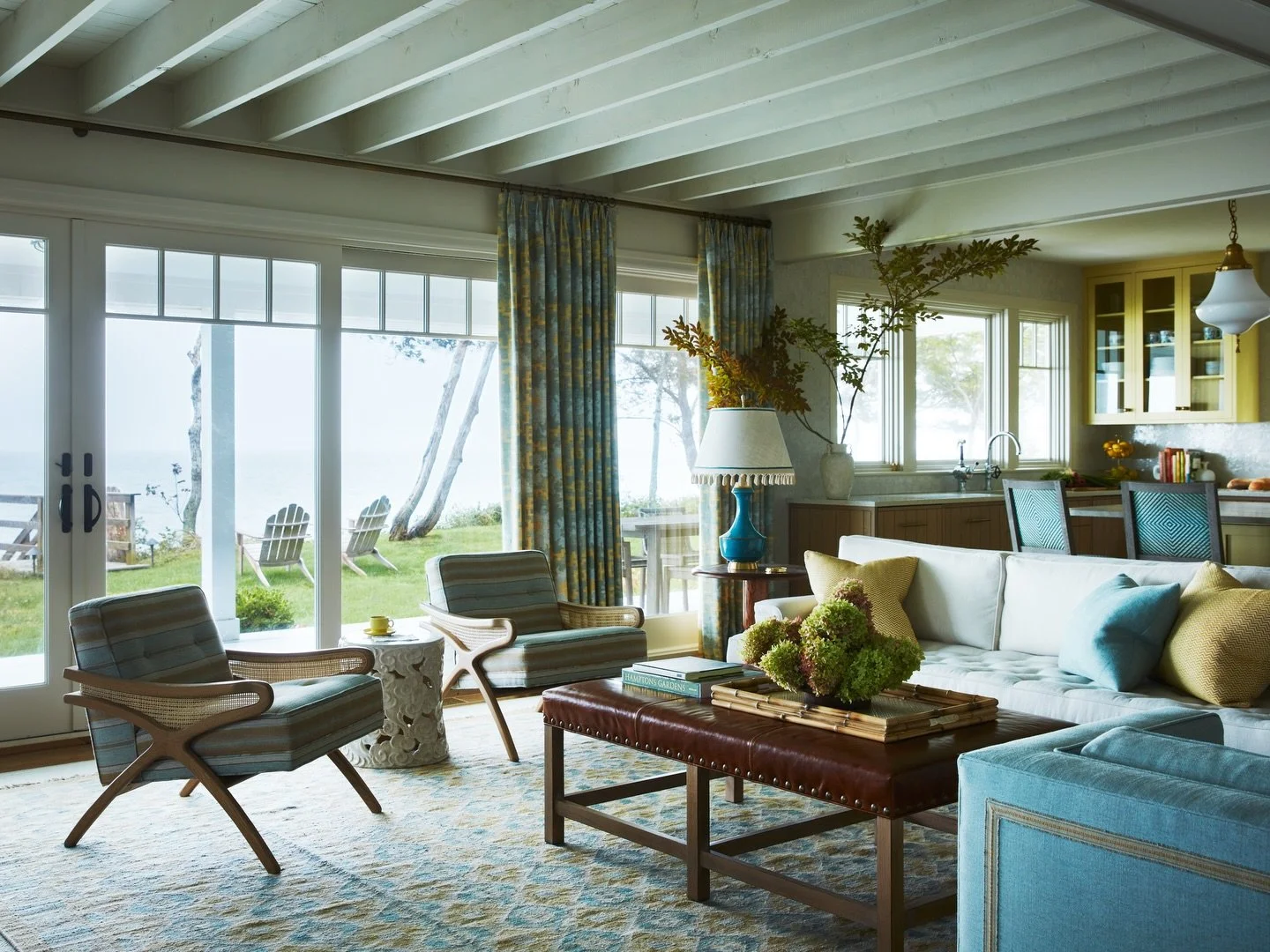 When long time clients bought this North Fork bungalow with incredible views of the Great Peconic Bay, my job was to create a colorful, cozy, and comfortable home that worked for long weekends with friends and family.⁠
⁠
⁠
⁠
⁠
⁠
📷 @timlenzphoto⁠
⁠
⁠