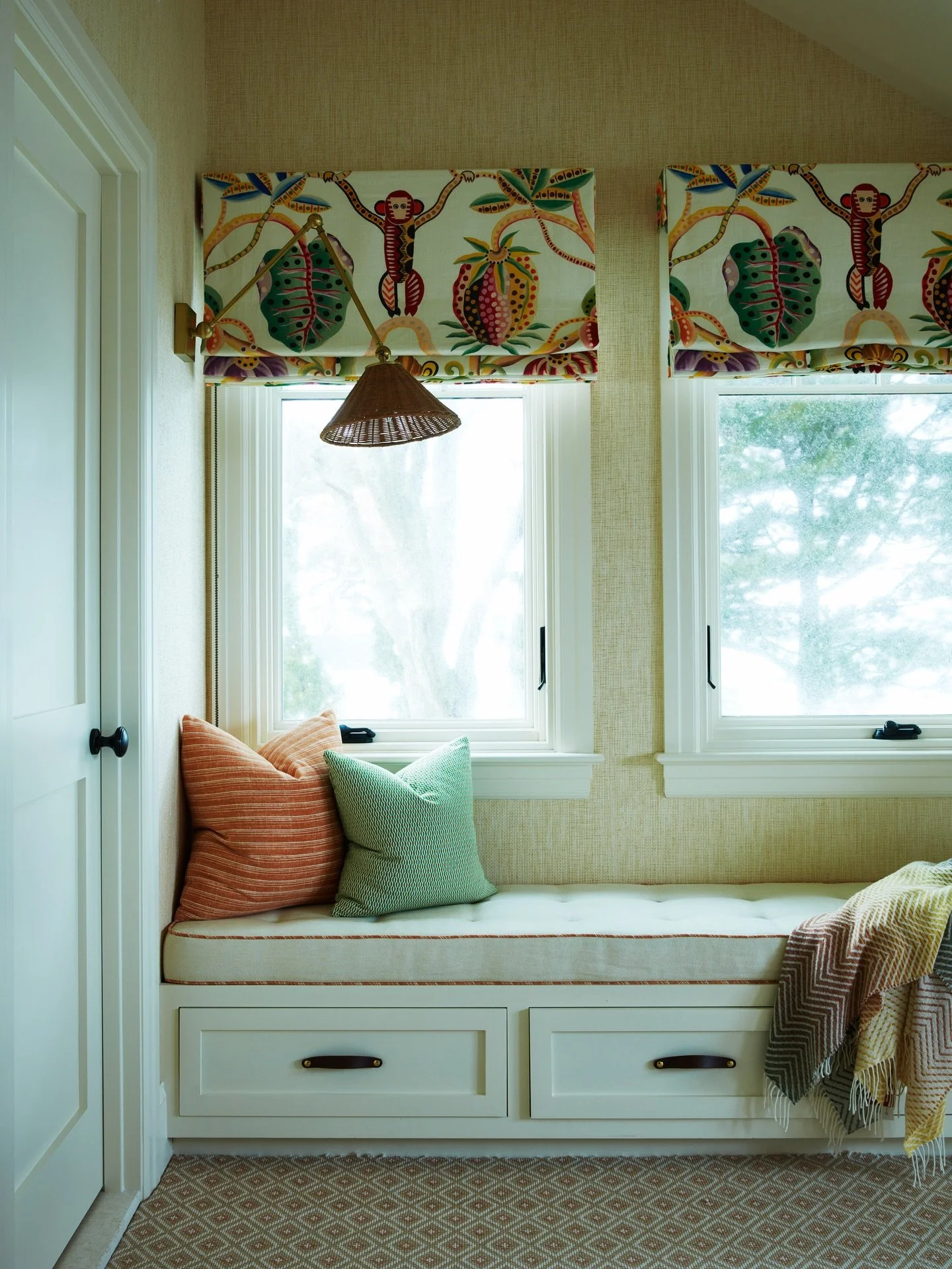 Window seats are functional - they are a place to sit and often provide storage. They also add a softness and charm to a room. I think it immediately feels cozy when you spot a window seat in a room. Here&rsquo;s a few of our favorites from our portf