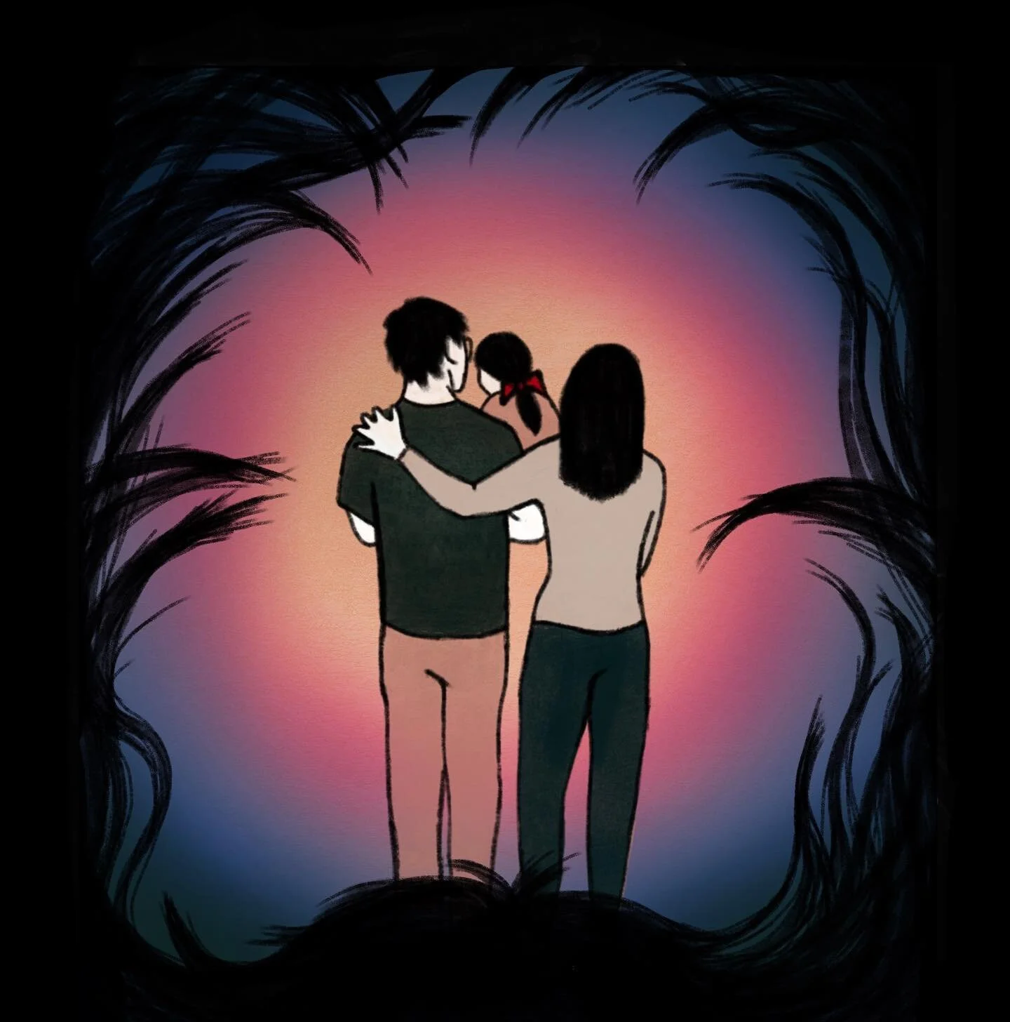 Drawings for story on rocky relationships ⛈ #hairframe