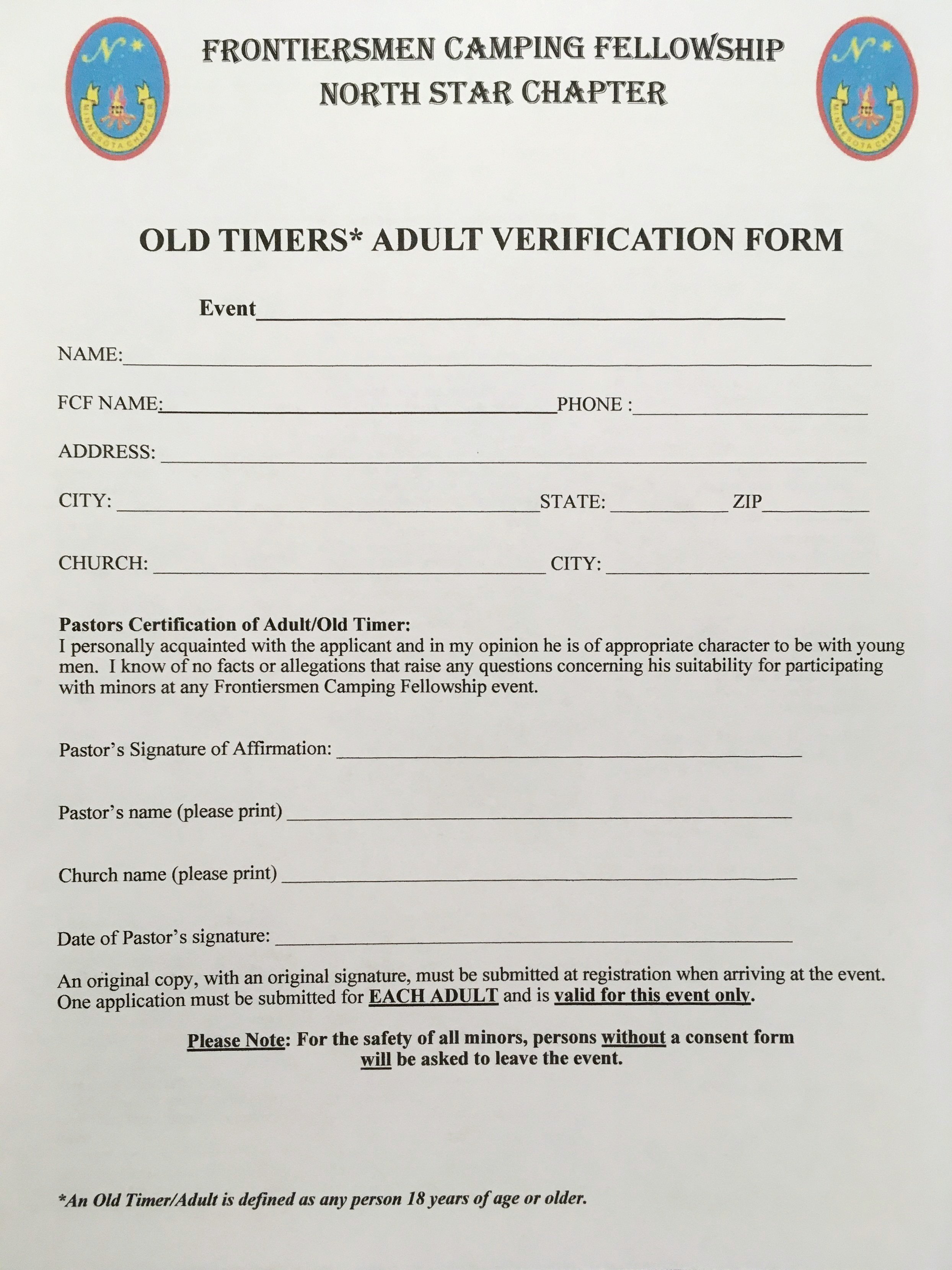 Adult Verification Form