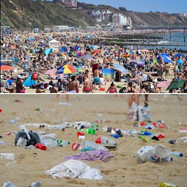 Virus, what virus?
Bournemouth Beach yesterday.
Litter everywhere, 22 tonnes of it 😭
Anyone else despairing?
🙄
.
I spent time at home and walked my dog in my deserted Cornish woodland 🐕👍
As much as I miss the beach I refuse to go during this time