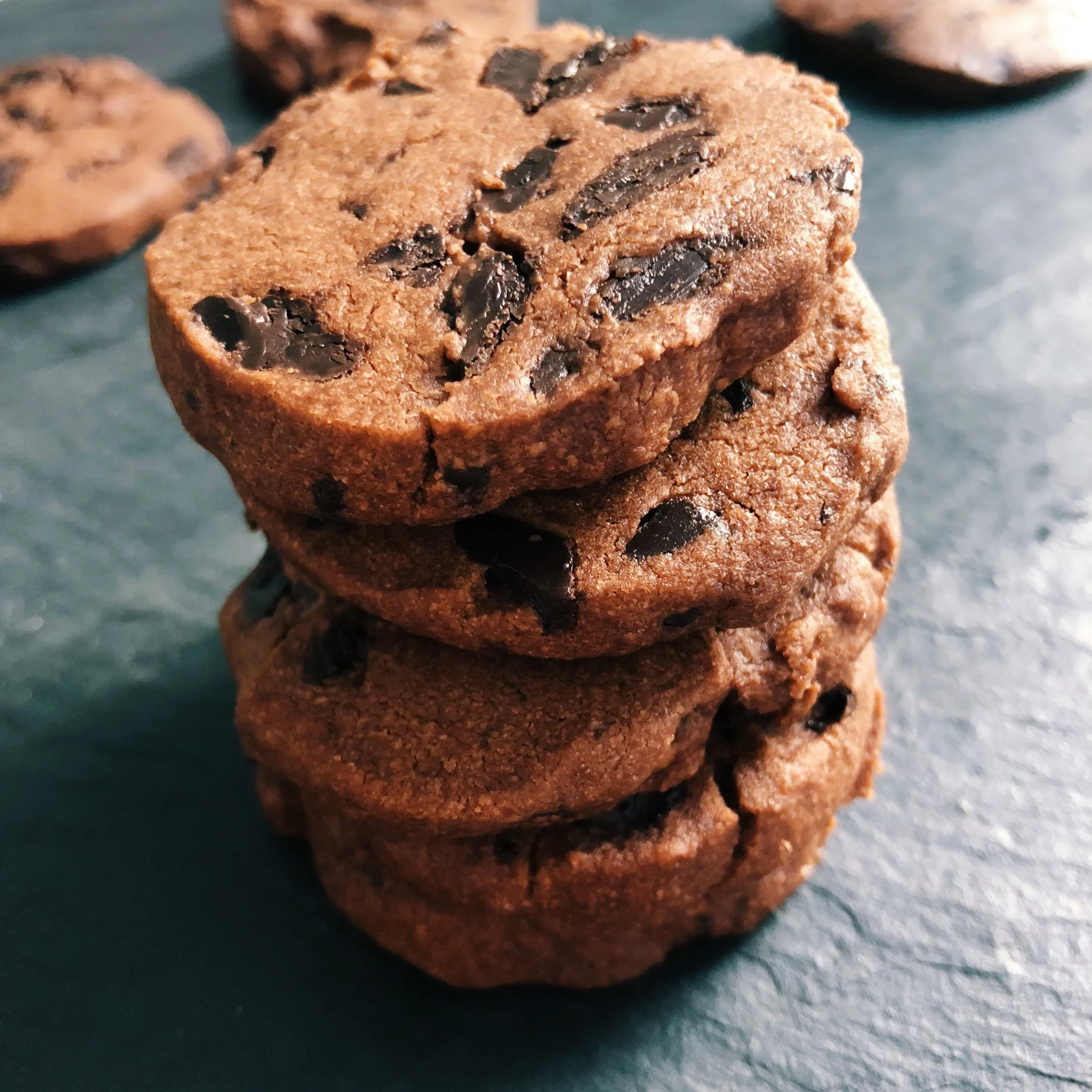 Double Chocolate Chunk Shortbread Cookies
