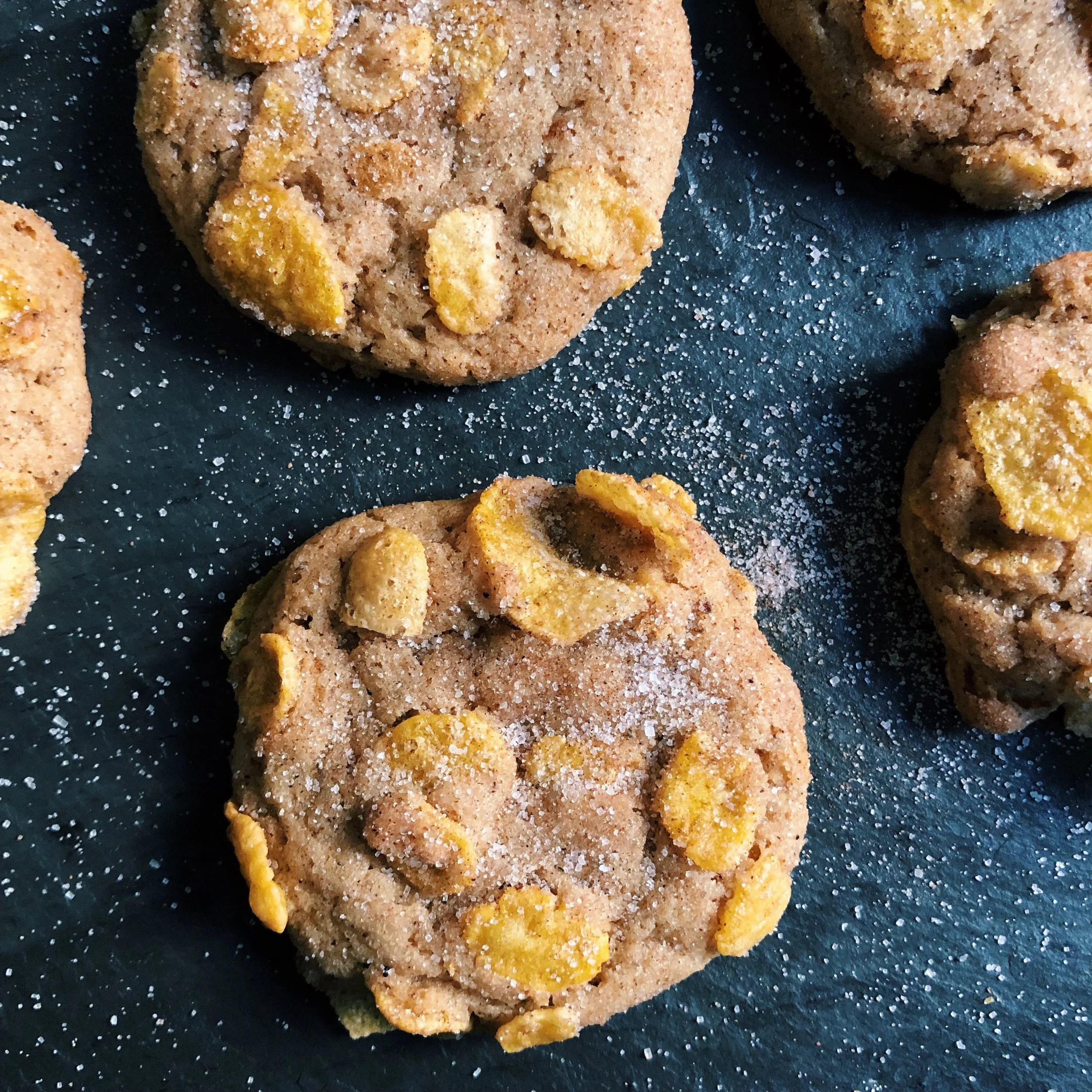 Crispy Cornflake Snickerdoodle Cookies