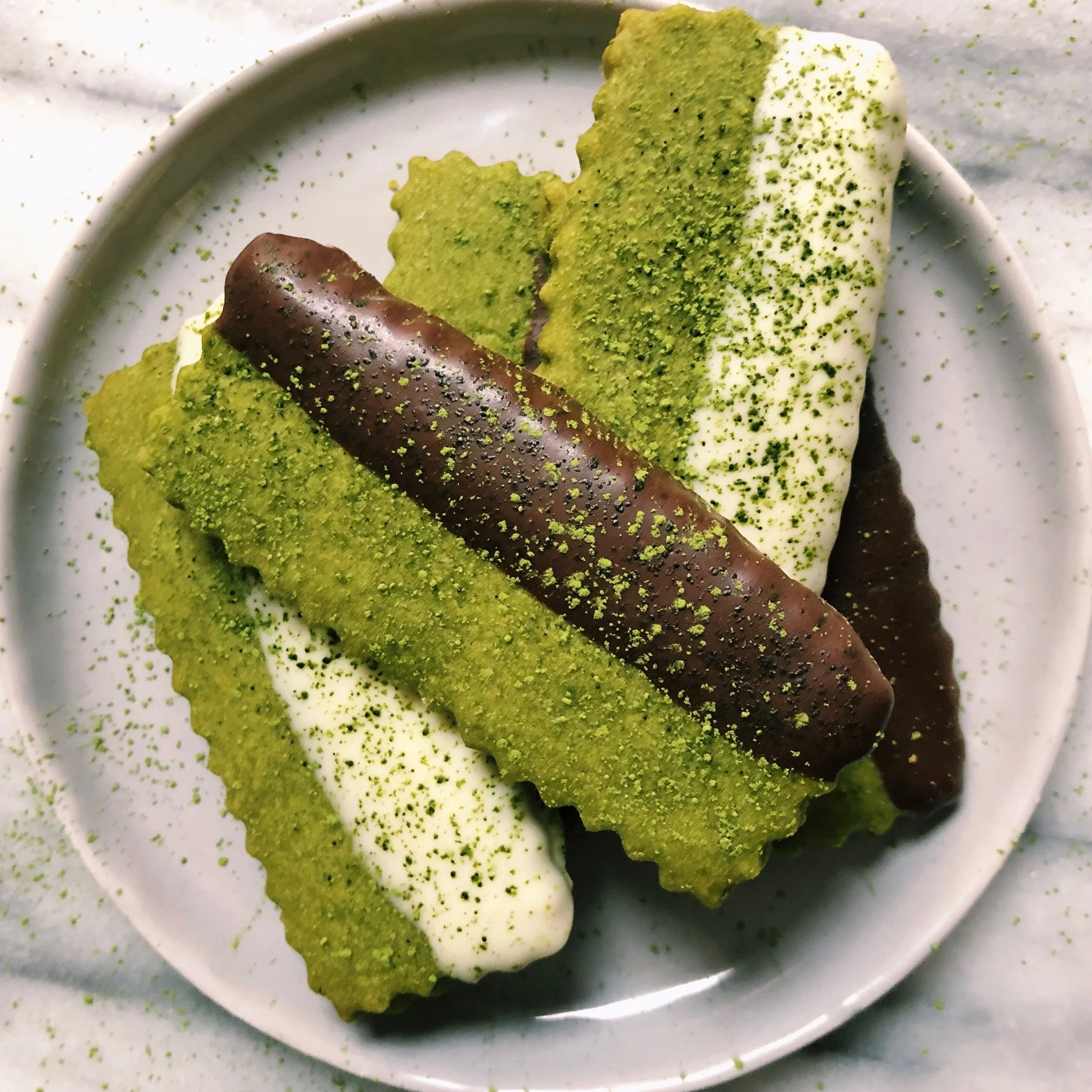 Matcha Shortbread Cookies