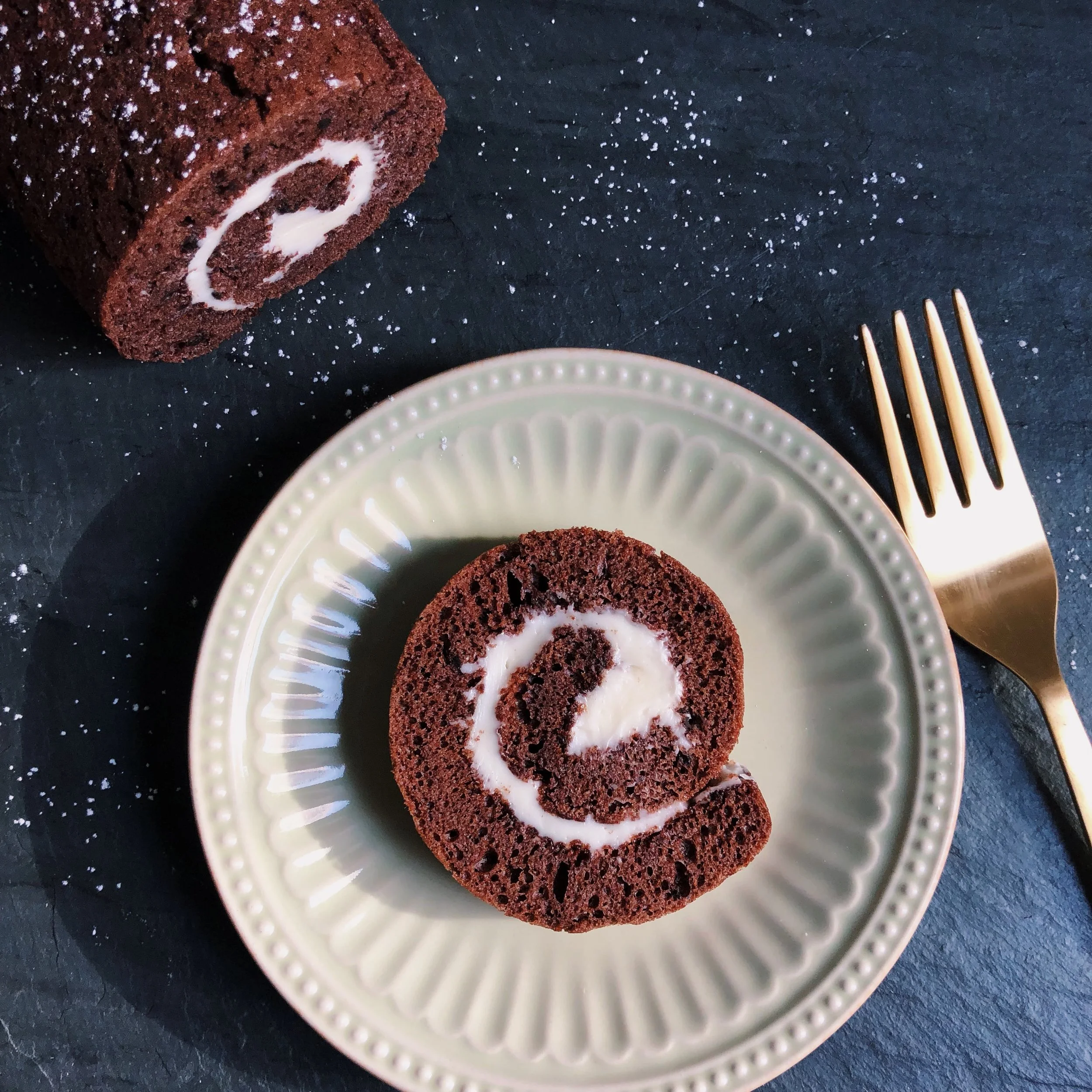 Chocolate Roll-Up with Cream Cheese Buttercream