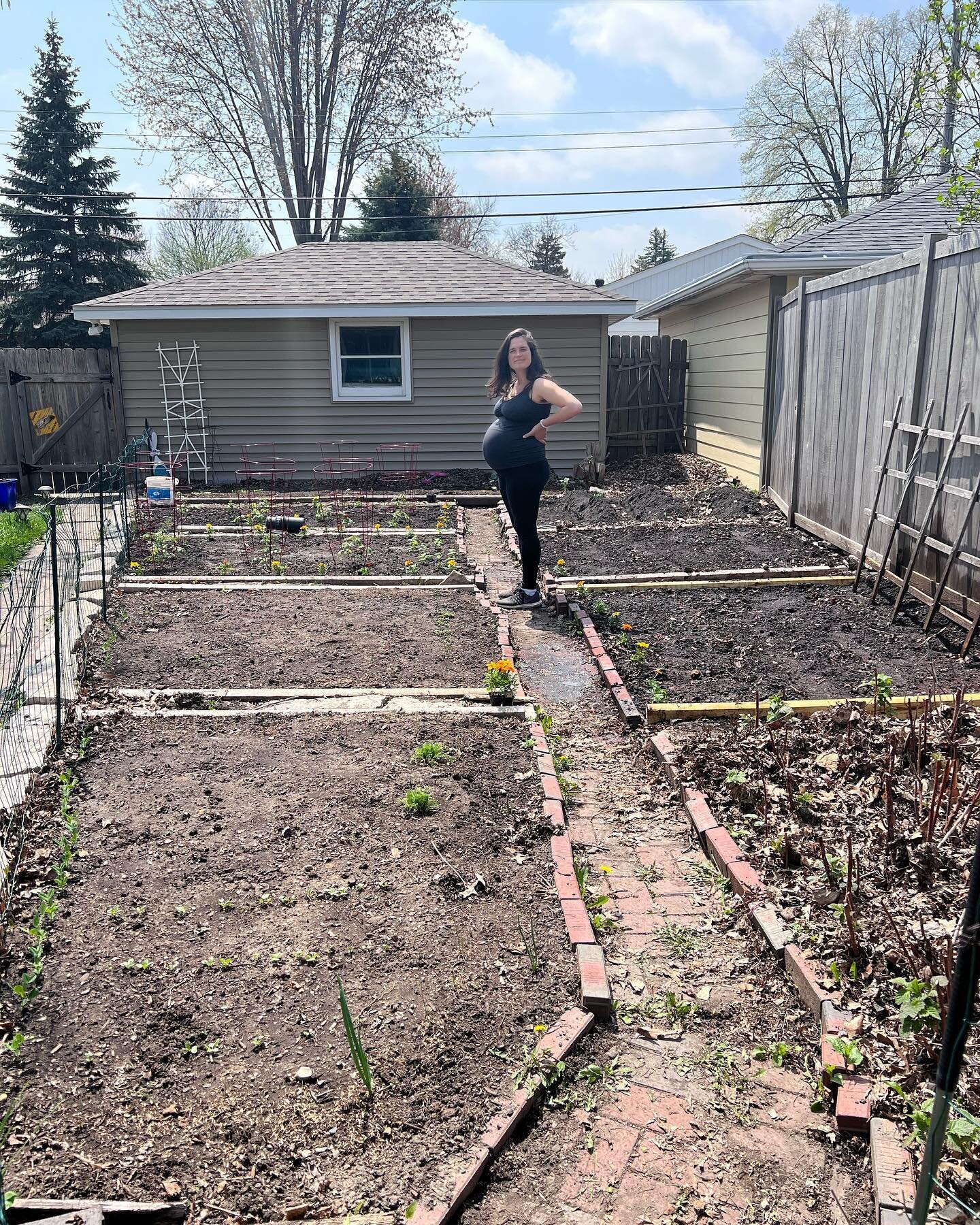 41 weeks and one day preggo (who is counting?!) but at least the garden is planted!!! #stillpregnant #garden #vegetablegarden #bestseason #letsgobaby