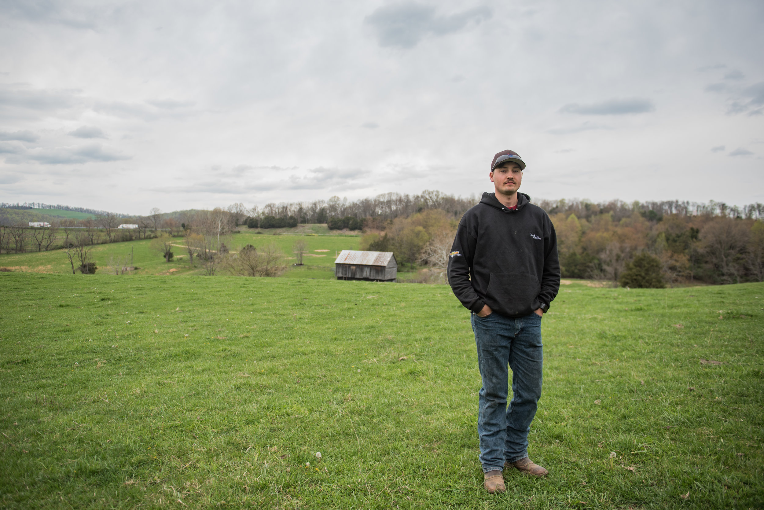  Logan Grant stands on his parent’s Timber Ridge property. 