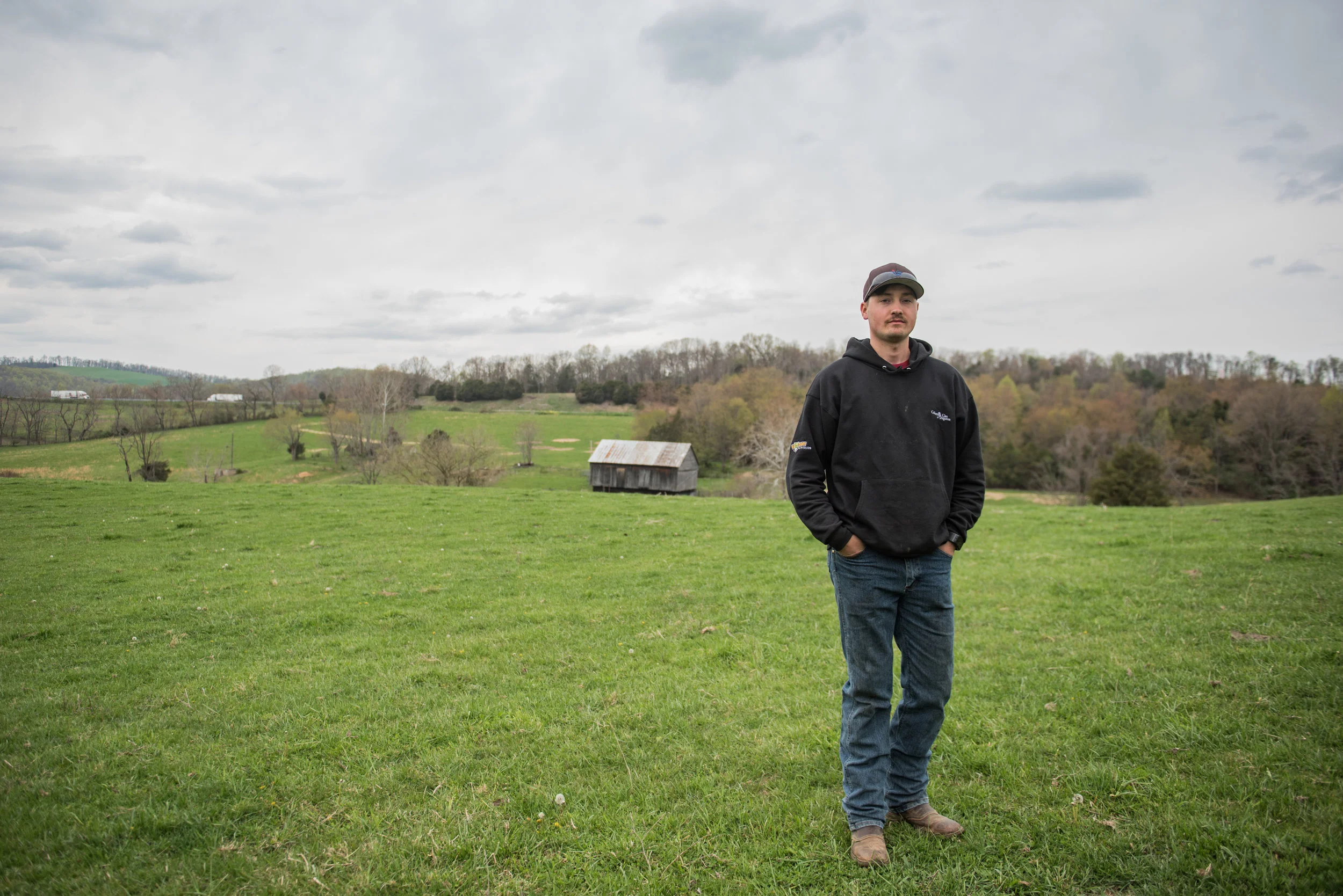 Logan Grant stands on his parent’s Timber Ridge property.