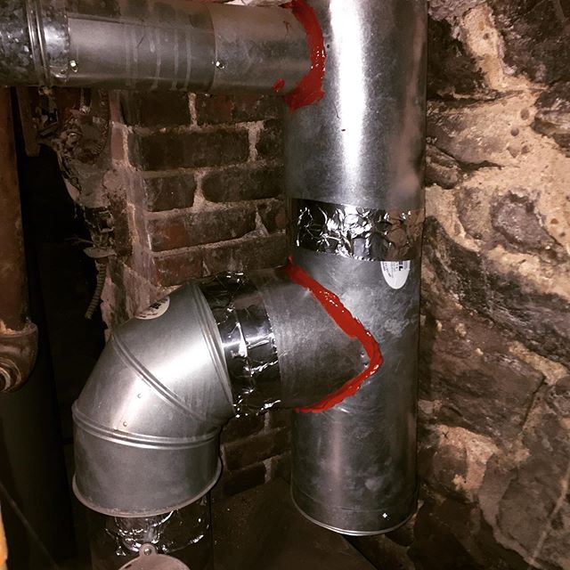 Got my new T pipe with cleanout trap installed! Did it myself. Love that red high temp silicone ... so sexy. #aquelsheetmetalsupply #diy