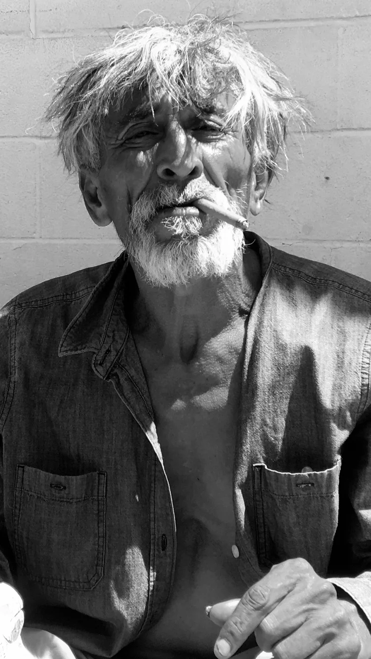 A Man Along  A Trail