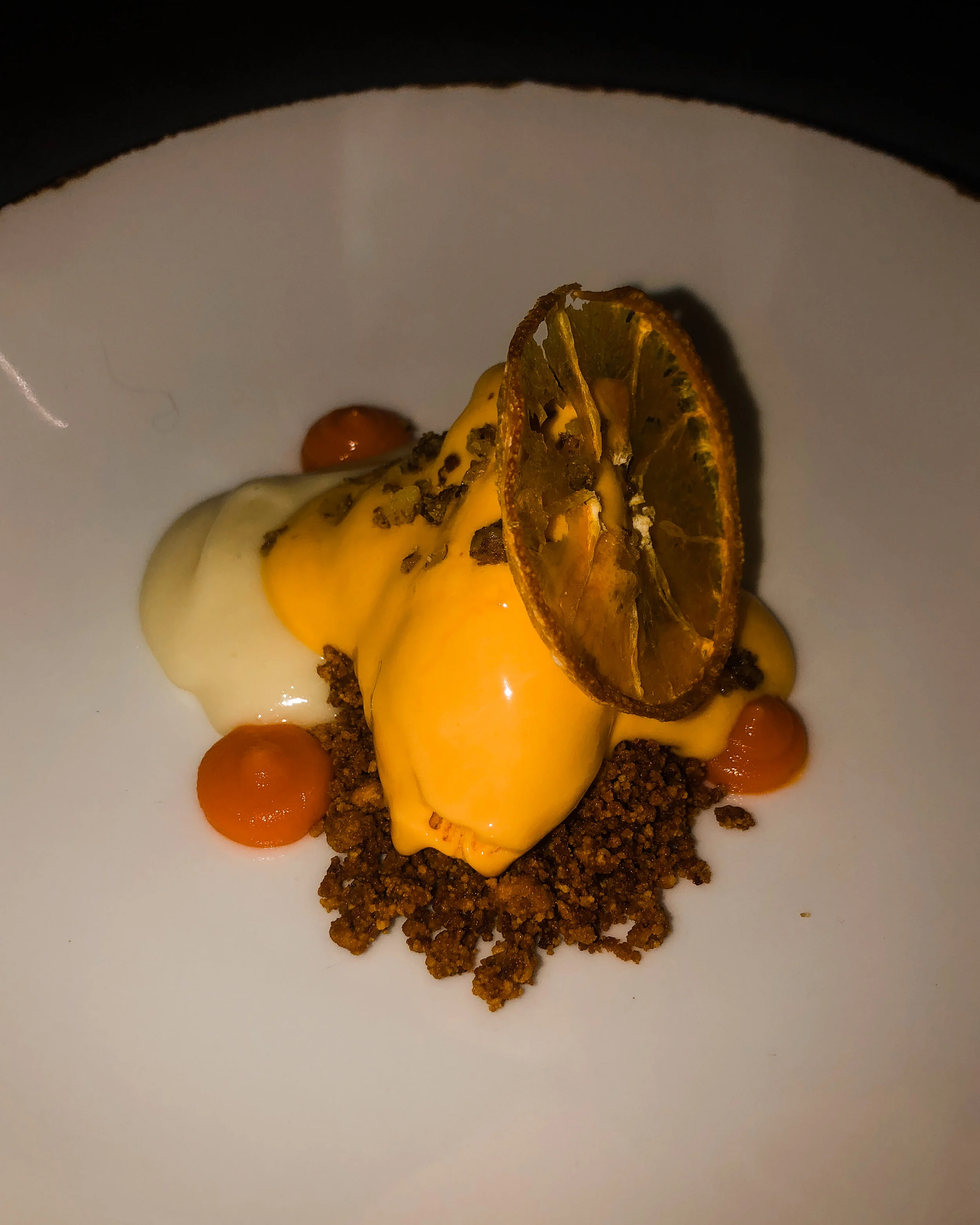 Walnut Chiffon with carrot gelato