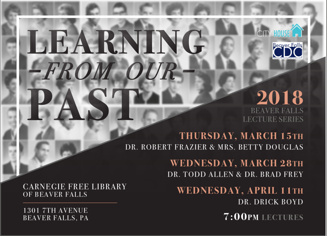 2018 Lecture Series: “Leaning from our Past”