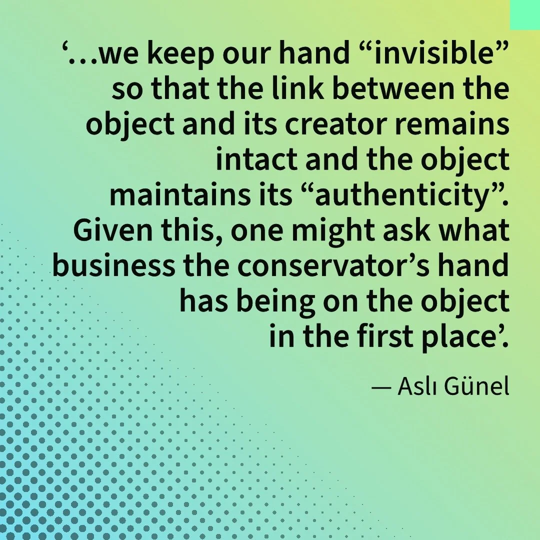 Reflecting on ideas from her minor thesis, Aslı Günel unpacks the consequences of the invisibility of conservators’ creative labour.
Read all about it at www.studentconservators.com/scroll
Find our Instagram at: @scrollpublication
Find An