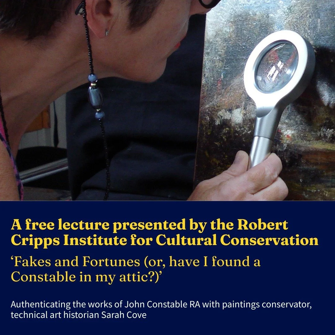 Join us for an inaugural public lecture with technical art historian and paintings conservator Sarah Cove who established The Constable Research Project in 1986 to study his materials and techniques. Learn more about the world of art authentication a