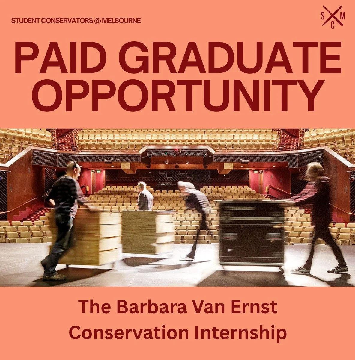 The Barbara Van Ernst Conservation Internship, valued at $19,000 will be awarded to a recent conservation graduate. Working alongside ACM Senior Textile Conservator Bronwyn Cosgrove, the intern will receive individual mentoring in materials analysis,