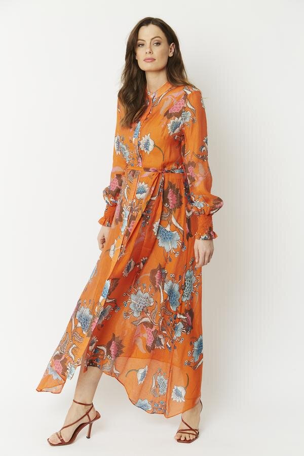 Cotton Blend Printed Dress