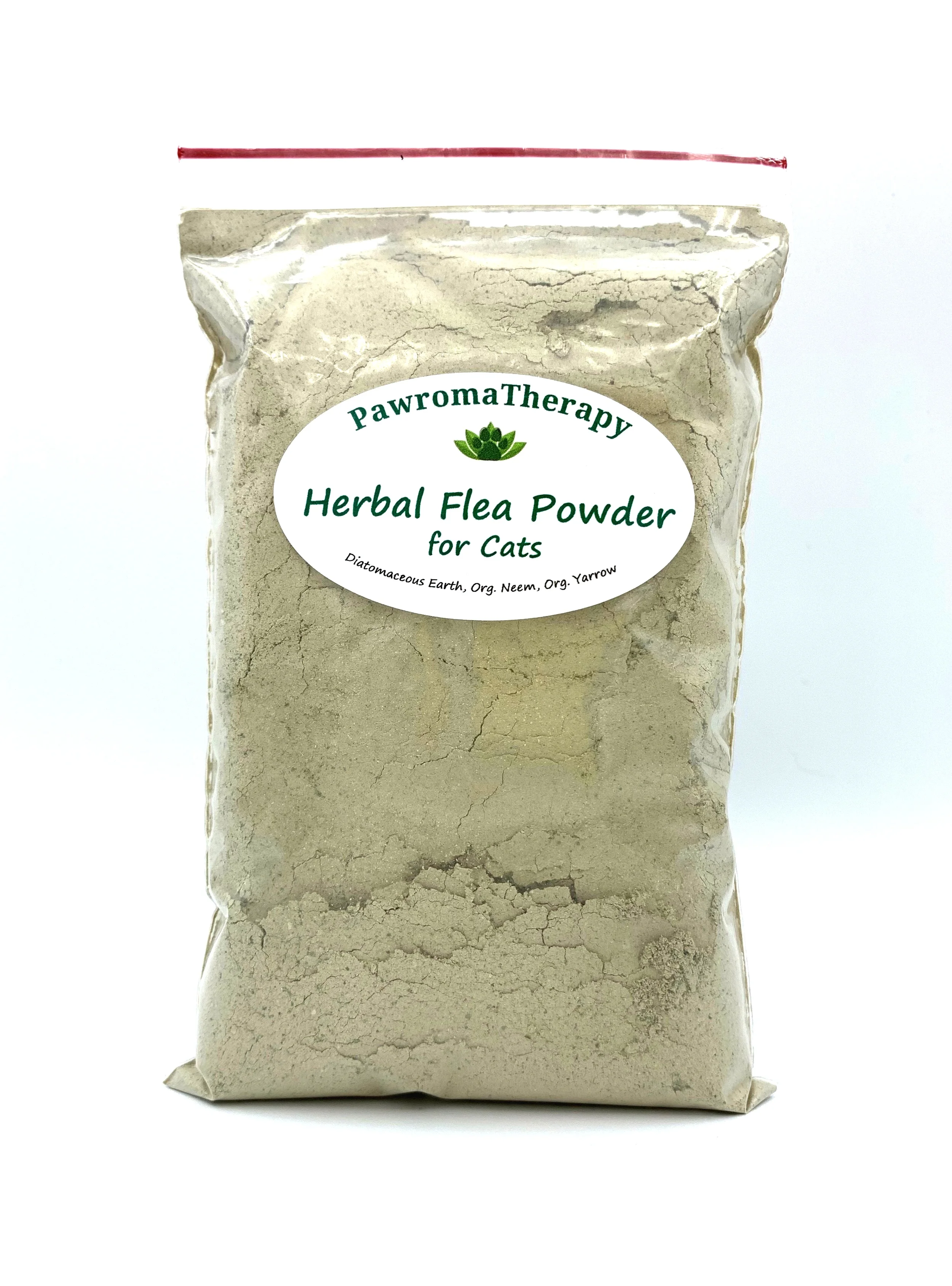 View of Herbal Flea Powder for Cats 4 oz bag - PawromaTherapy