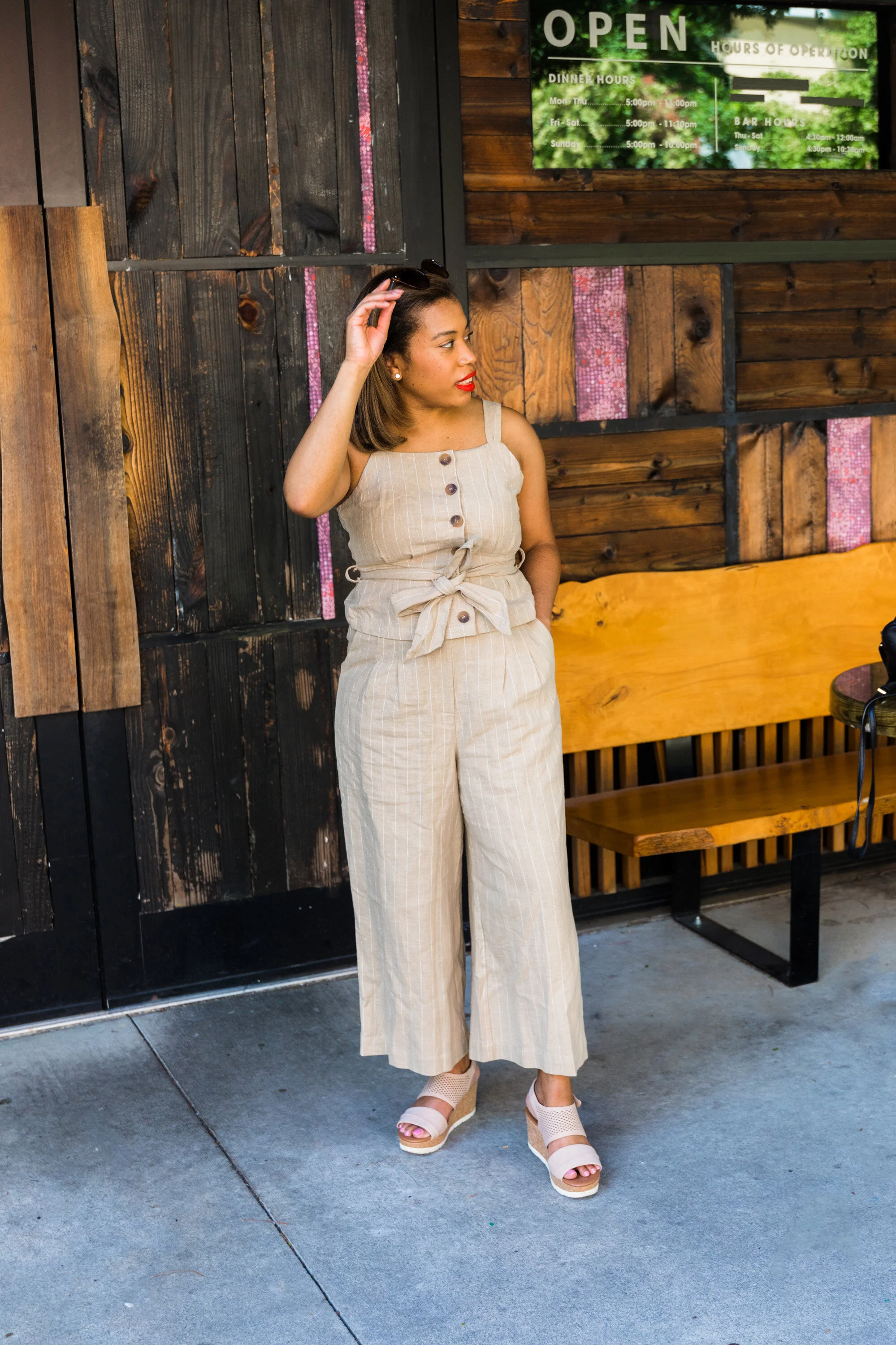 linen two piece jumpsuit