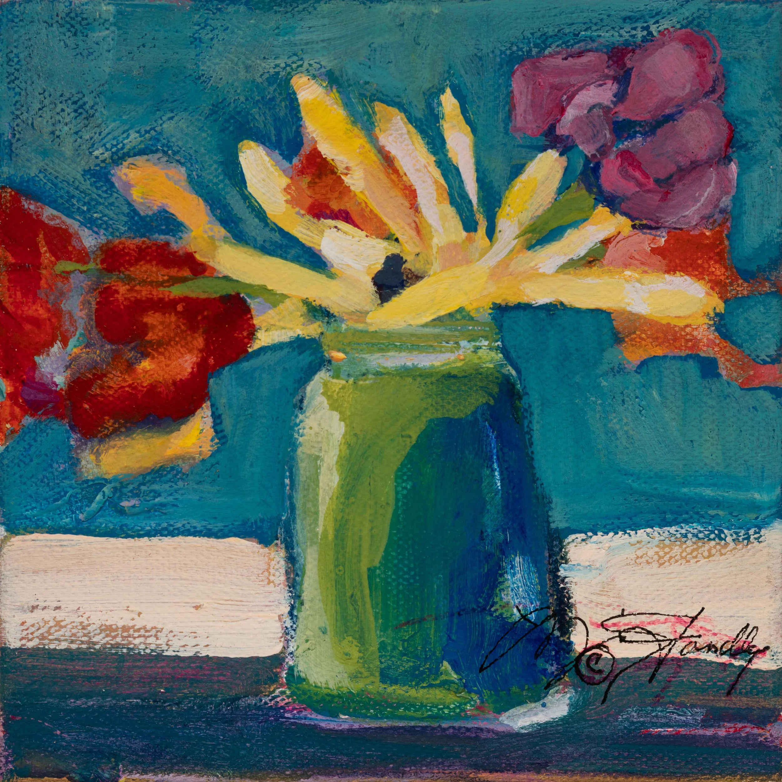 maggie-standley-still life-Vermont -summer-emerald green- flower art - home interiors.jpg