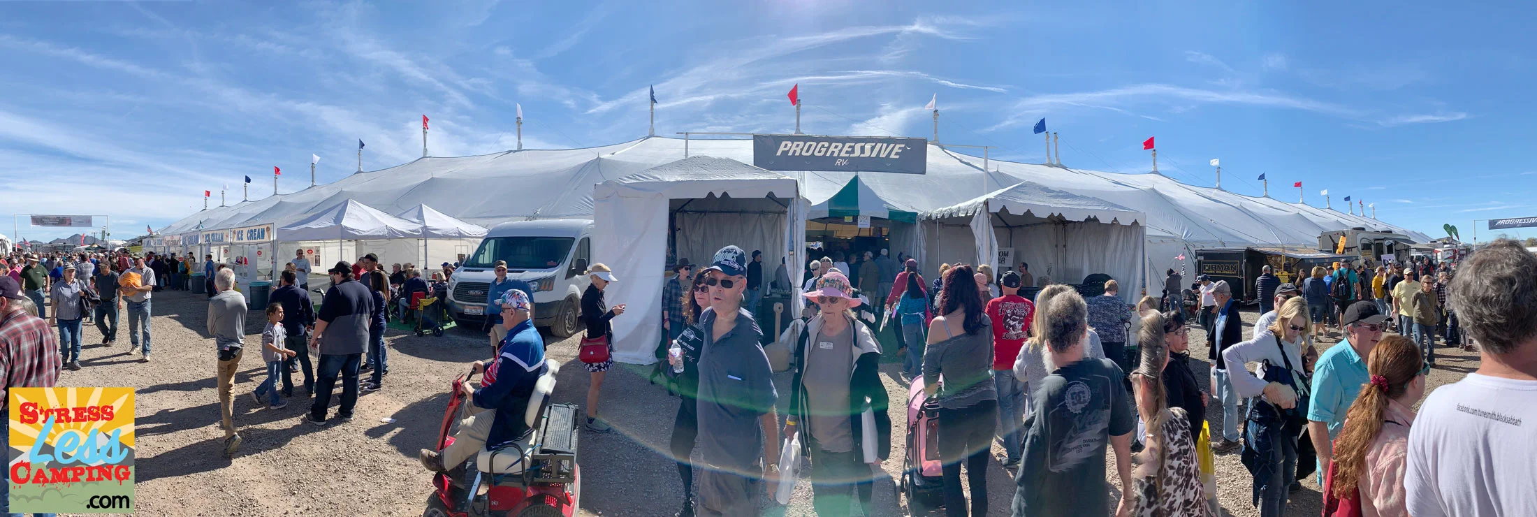 The big tent at the Quartzsite Travel, Vacation and RV show.