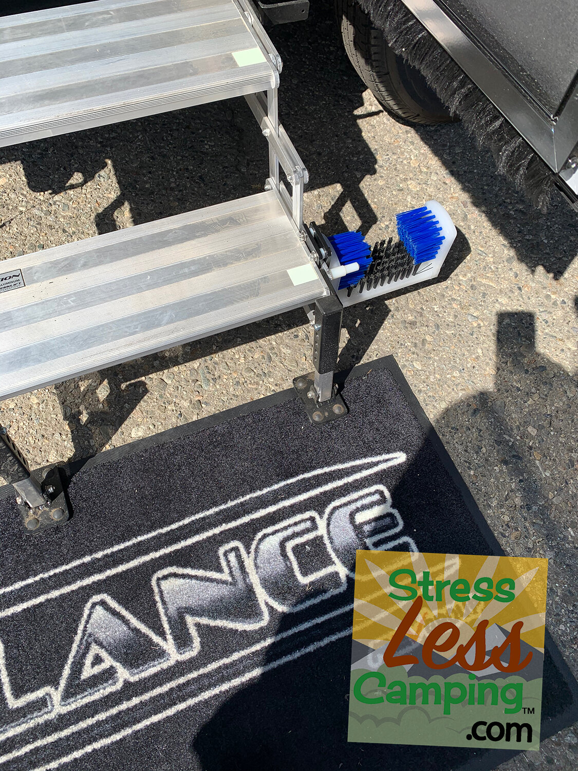California RV Show 2019: shoe cleaning brush on the Lance traile