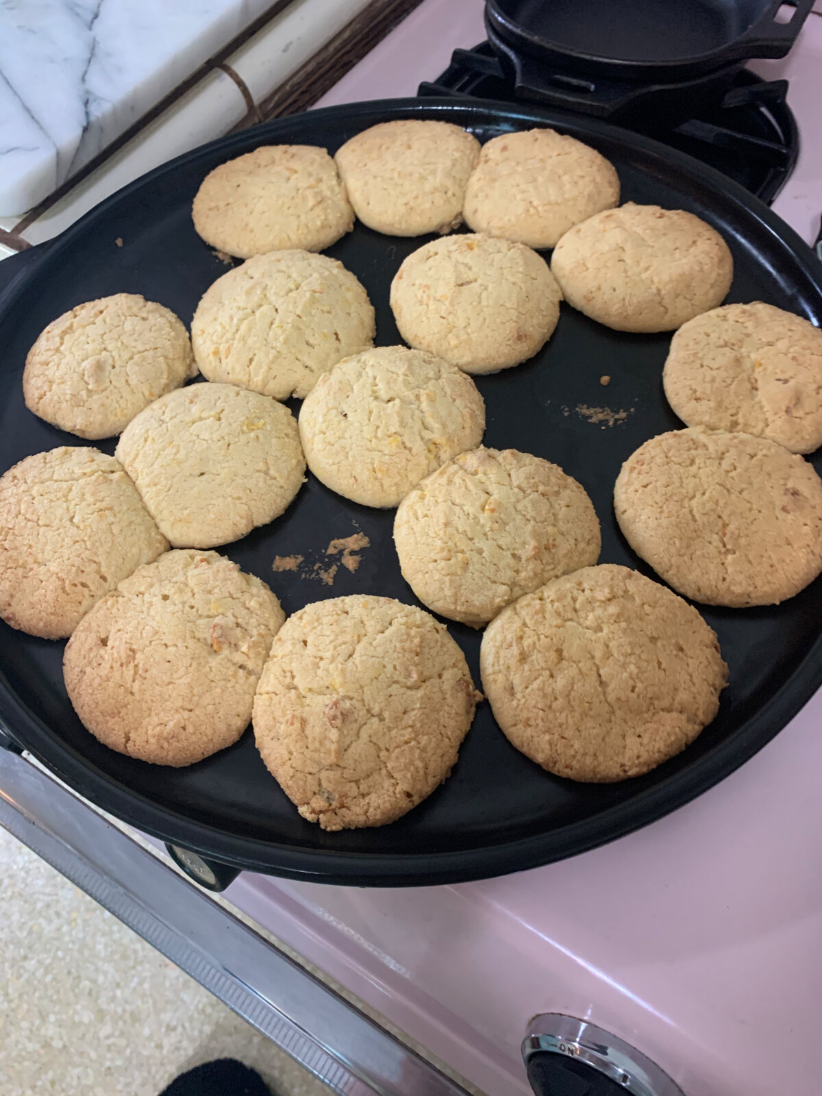 Corn cookies fresh from the oven