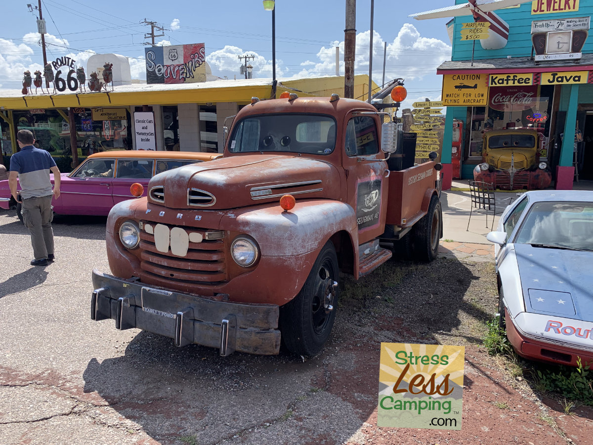 Tow Mater along Route 66