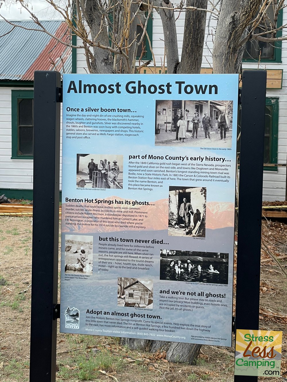 Ghost town sign in Benton Hot Springs