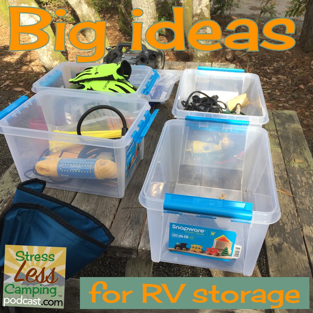 Tips and tricks for big ideas for storage in a small RV