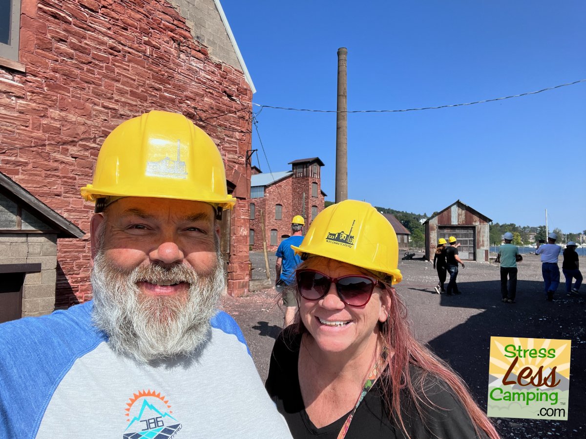 Tony and Peggy tour the Quincy Mine smelting facility