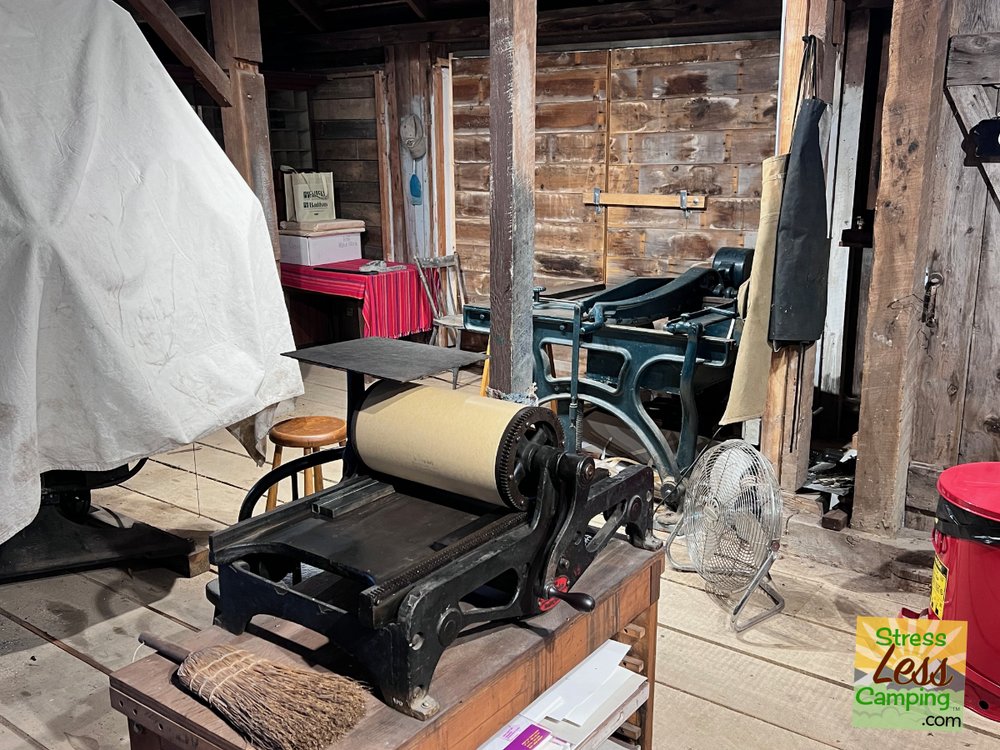 A vintage printing press is a throw back to the past in Amana Colonies.jpg