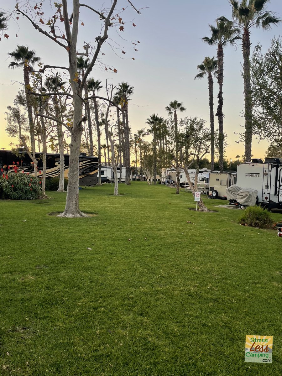The grass median at Golden Shore RV resort really makes the park feel more open and is well maintained.jpg