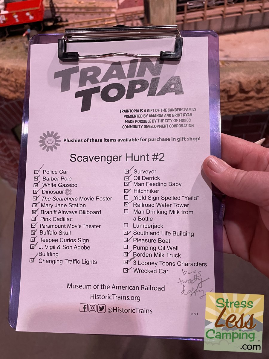 One of four scavenger hunt games at TrainTopia