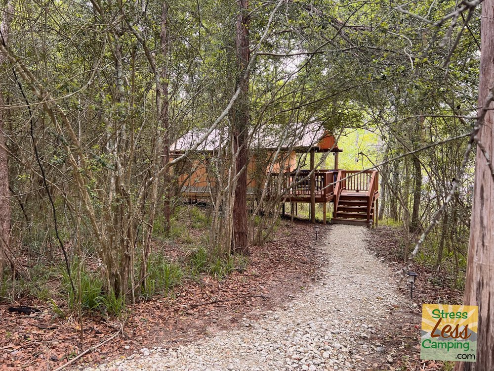 One of the cabins in the forest at Two Creeks Crossing Resort in Livingston Texas.jpg