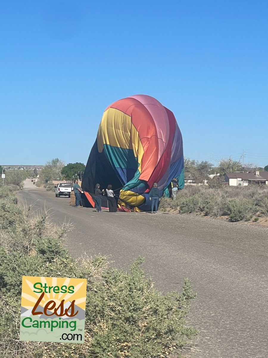 Hot air balloon landed on our road 