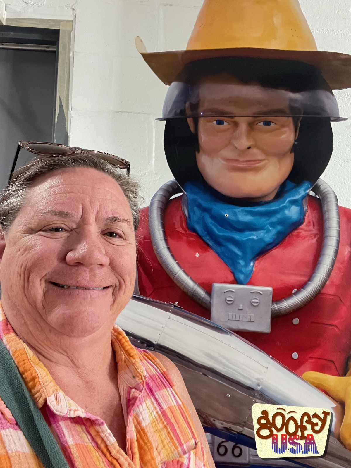 Peggy and a cutout of Buck Atom.jpg