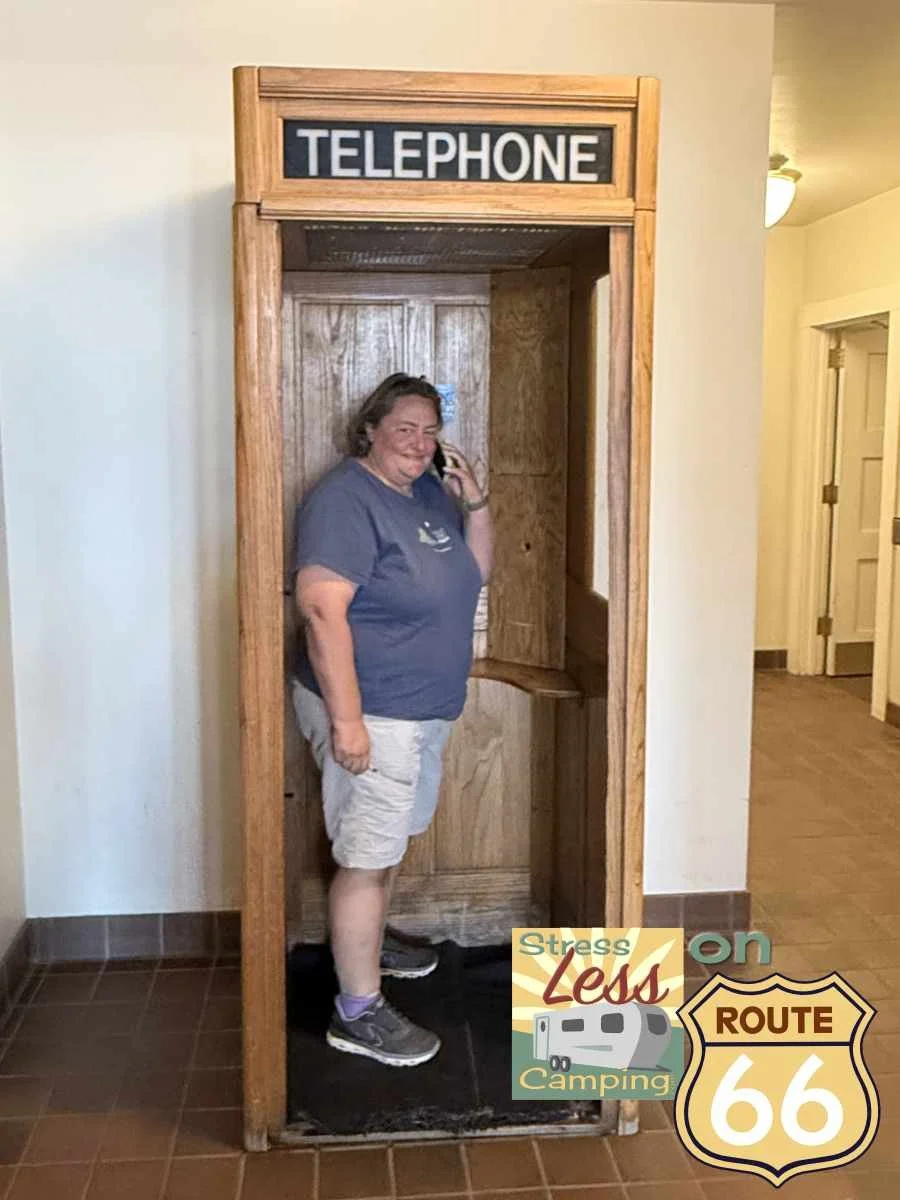 Kate found a vintage phone booth.jpg