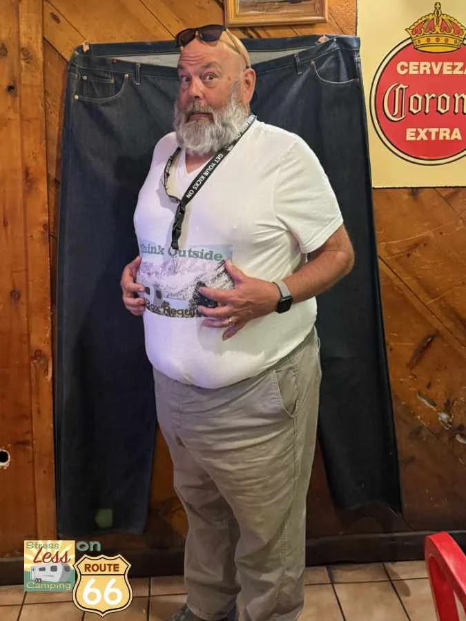 Size 76 Levis on display at the Wagon Wheel Restaurant.jpg