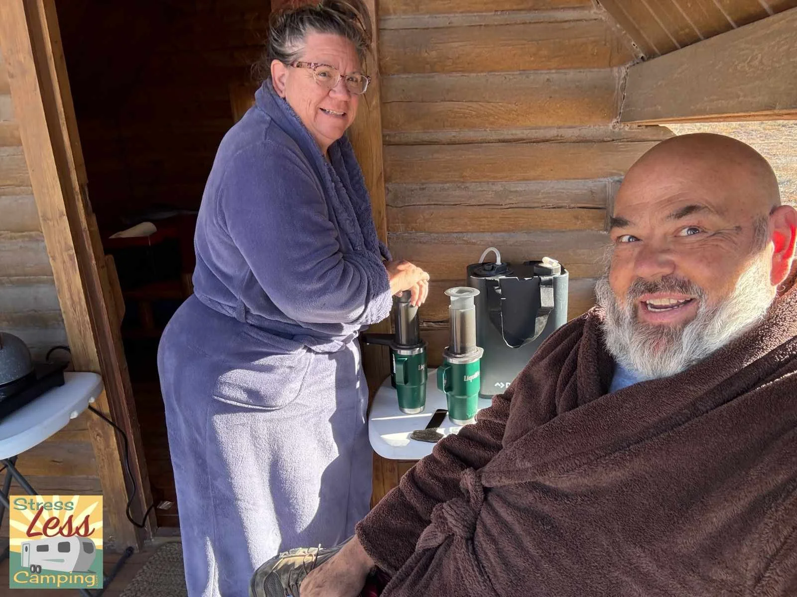 A cup of coffee and a nice front porch with our Aeropress coffee maker.jpg