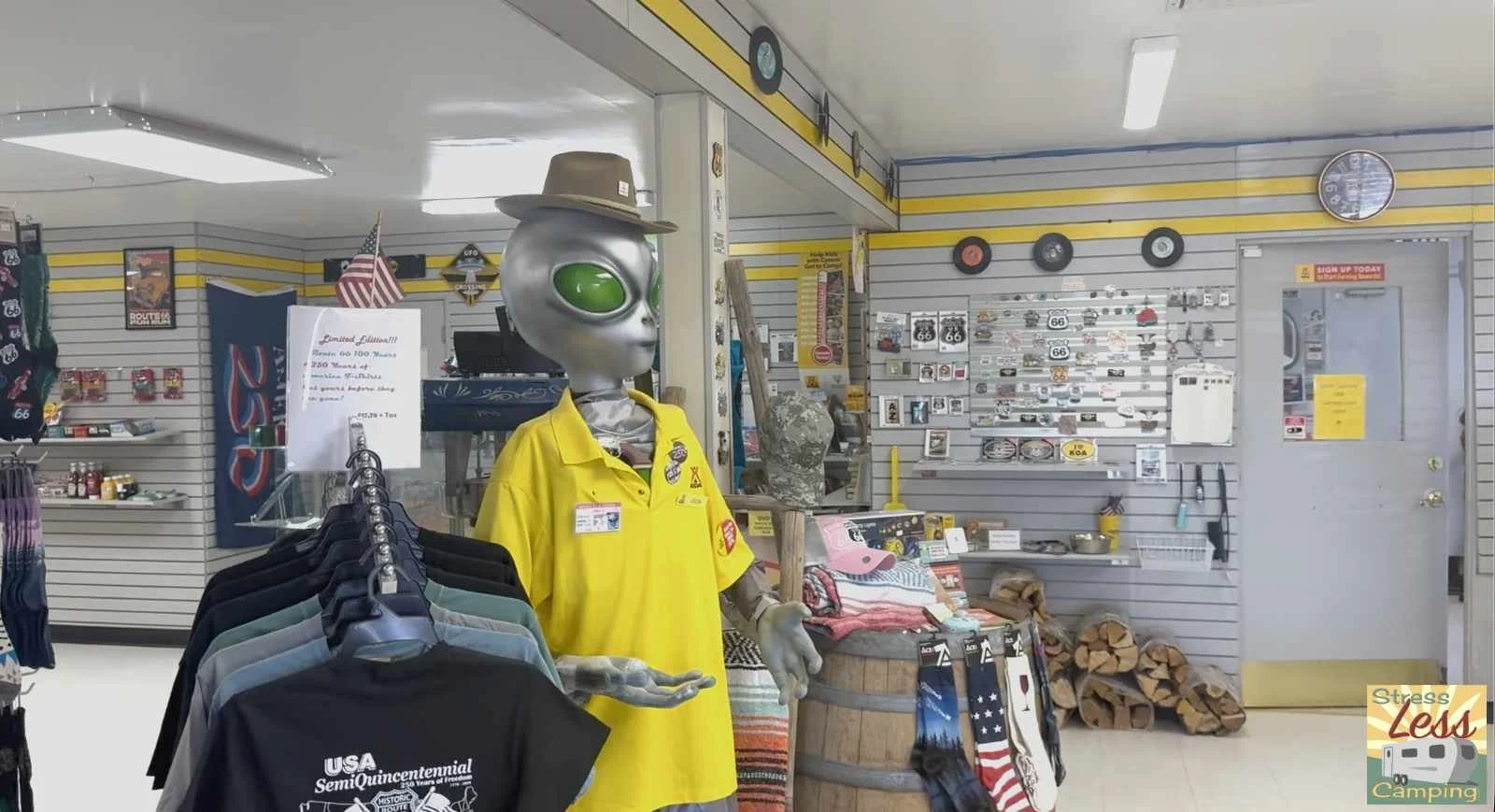 The camp store has everything from food to RV tools to even shirts modeled by this fine traveler.jpg