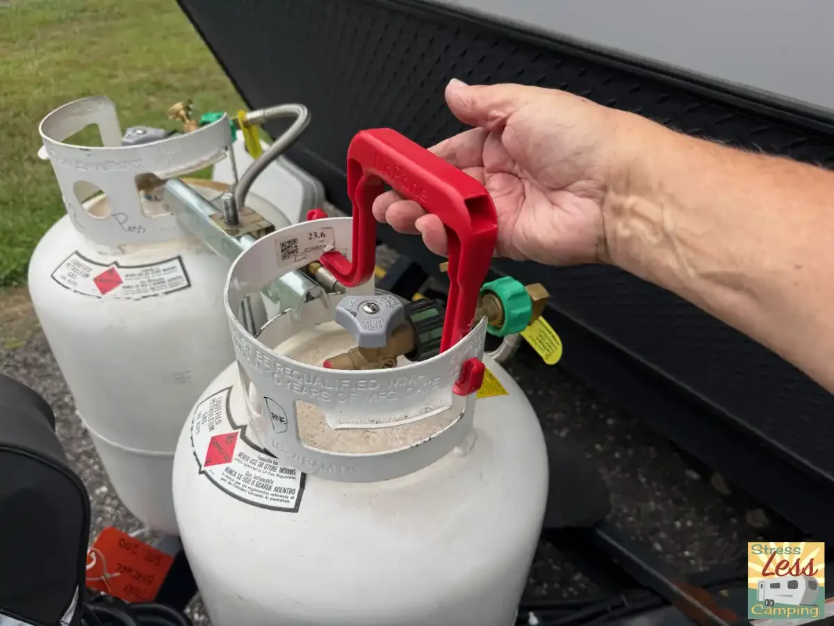 NoPane propane tank handle on a tank.webp