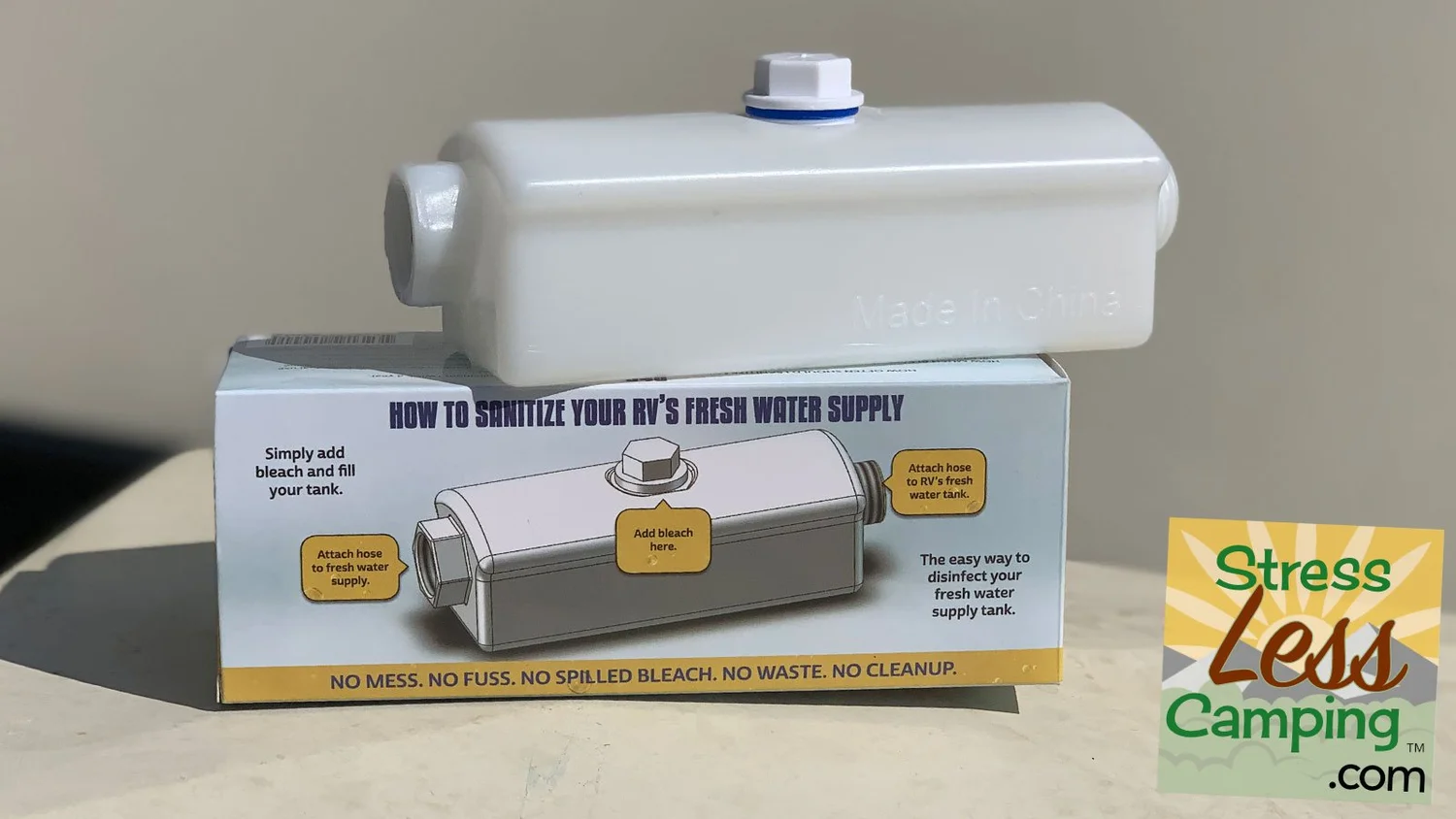 Easy RV fresh water tank sanitizer StressLess Camping RV Camping