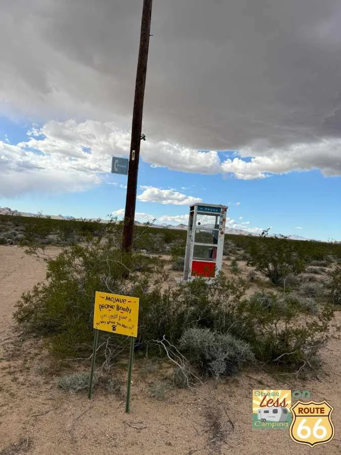 The desert phone booth at Goffs