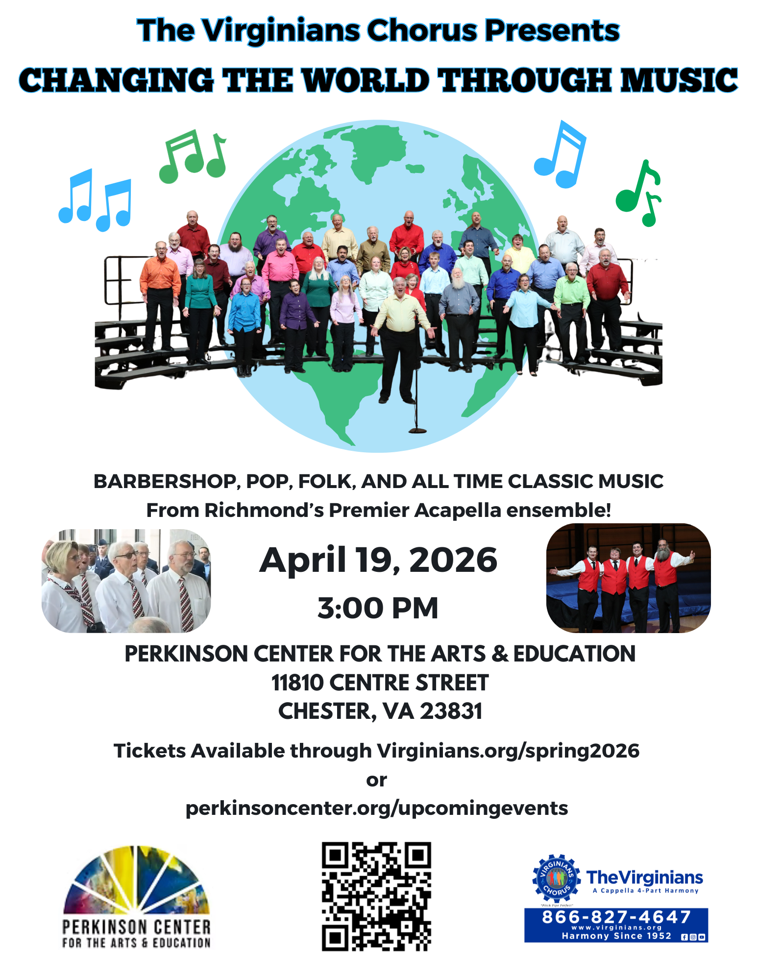 Virginians Spring Concert Poster April 19 at the Perkinson Center for the Arts